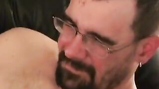 Mature Guy Jerks Off While Geeking Out - Old Man Jacks It With Glasses And Beard