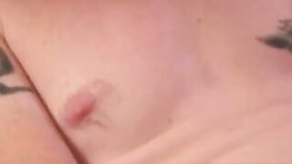 Beard-Tattoo Mature Guy Jerking Off & Covering Himself In His Own Semen