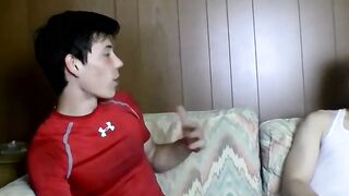 Straight Guys Competing In A Hot Jerk-Off Session" or "Strait Thug Frenzy - Straight Men Jacking Off Together