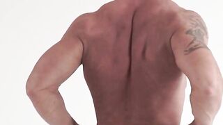 Bald Bulk Hunk Shows Off His Throbbingly Hot Dick in Solo Masturbation