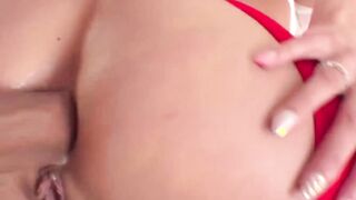 KINKY BRUNETTE BABE WITH A DIRTY MOUTH GETS THROAT FUCKED AND HARDCORE PORN STAR POV