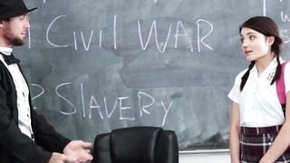 Historical Roleplay - Busty Blonde Babes Fucked Hard in Classroom