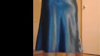 Blue-Satin Sensual Erotic Massage with Huge Facial