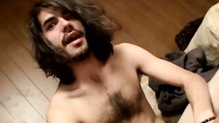 Hairy Muscle Bear Jacks Off In His Man-cave