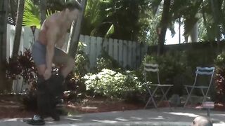 Pool Side Hook-Up Turns into Anal Threesome with Hunkry Boys