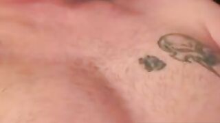 Ink-Splattered Middle Aged Guy Jerks Off On Plate