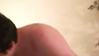 Ink-Splattered Middle Aged Guy Jerks Off On Plate