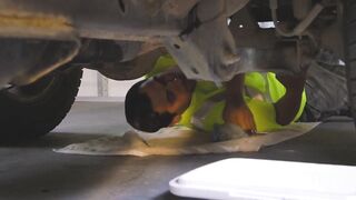 Mechanics Garage - Expert Blowjob by Hot Babe Karlie Brook