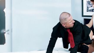 Redheaded Vixen Ani BlackFox Joins In On A Threesome With Rodriggo And Sucks Their G-Spot Dry