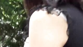 Asian Babe Unleashes Golden Shower in Public Toys Play