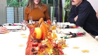 Thanksgiving Orgy - Gorgeous Redhead Babe Gets Filled With Multiple Loads
