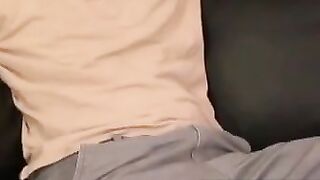 Bald & Big-Dicked Amateur Jerking Off Solo And Shooting A Massive Load