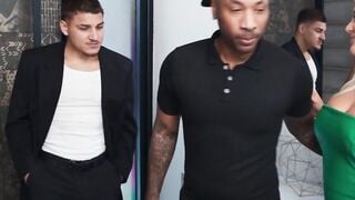 Slutty college girl Gives Slobbering Blow Job to New Security Guard - PornPros