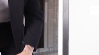 Slutty college girl Gives Slobbering Blow Job to New Security Guard - PornPros