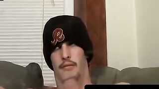 Skinny barely legal Dude' Jerks Off And Blasts A Hot Load On His Stomach