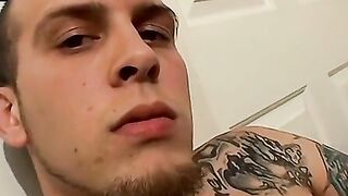 Solo Straight Thug Strokes Huge Dick & Blasts Massive Load