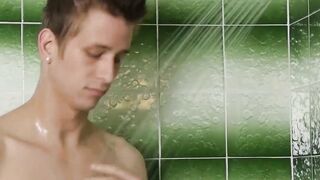 Twunk's Shower Jerk-Off Session - Fingering & Masturbation Fun