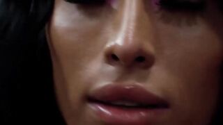 Big Dick Tease - Sexy Brunette Facesitting Blowjob & Riding Big Dildo in Lingerie