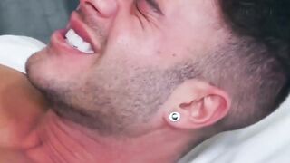 Bondage Blowjob Bonanza! Old Man Fucks barely legal Stud in Bathroom