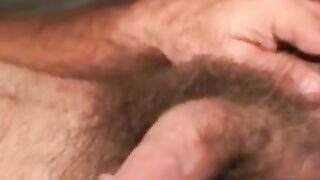 Masturbating Hairy Old Man Shoots Big Load After Job Interview