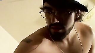 Hairy Bear Strokes Big Dick & Shooting Huge Load