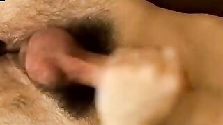 Hairy Bear Strokes Big Dick & Shooting Huge Load