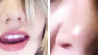 Lesbians Scissoring Passionately in Intense Sexual Exploration" or "Passionate Lesbo Lust with Hot Blonde & Brunettes", both tags should be #girl-on-girl, #lesbian