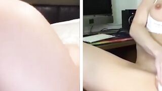 Lesbians Scissoring Passionately in Intense Sexual Exploration" or "Passionate Lesbo Lust with Hot Blonde & Brunettes", both tags should be #girl-on-girl, #lesbian