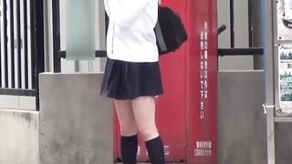 Public Panties Flash #2 - Busty Japanese Teen Faces Exposed in Classroom