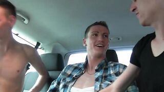 Three Hunks Suck And Fuck In A Moving Van - Anal Adventures