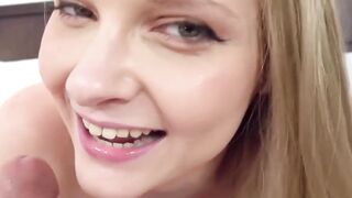 Sister Loves Me A Little Slutty! Deepthroat Blonde Sucks & Swallow Big Load!