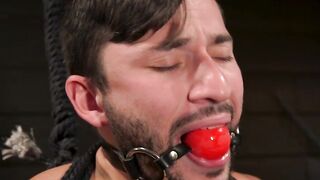 Vibrator-Assisted Blowjob - Older Guy Fucks barely legal Twink with Vibes on His Dick