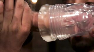 Vibrator-Assisted Blowjob - Older Guy Fucks barely legal Twink with Vibes on His Dick
