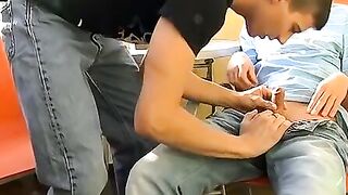 Twinks Anal Playtime - Hot Twunk's Ass Fucked Raw by Handsome Stud in Bathroom