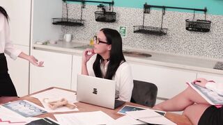 Lesbian Office Threesome - Girls Next Door Share Sexual Adventure