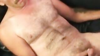 Men's Mustachio Mastubation Session Ending With A Big Load