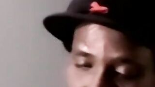 Black Amateur Hunk Masturabtes & JIZZES Pridefully on Webcam