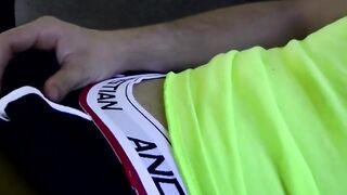 Hot Amateur Guy Jerks Off Panties Before Huge Load