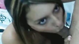 Hot Amateur Brunette Teen Gives Unforgettable Blowjob & Rides Dick in POV