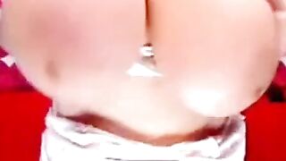 Big Boob Babe Shows Off Her Massive Breasts in Private Cam Session