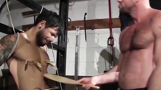 Ink-Screaming Submissive's Ballgagged Nipples in BDSM Play