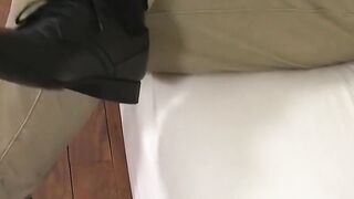 Foot Worship Goddess - Foot Job with Old Man Stroking barely legal Lady's Feet