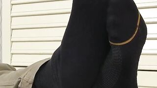 Foot Worship Goddess - Foot Job with Old Man Stroking barely legal Lady's Feet
