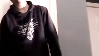 Skinny Straight Dude Jacks Off Thick Dick And Surprises Himself With Big Load Of Sperm