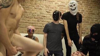 Twink Threesome - Masked Boys Enjoy Anal Play And Double Penetration