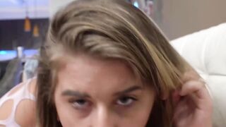 Big Ass Bubble Butt Blonde Teen Swallows Step-Dad's Huge Load