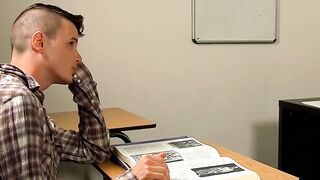 Twink's Ass Drilled by Teacher in Classroom - Hardcore Anal Sex
