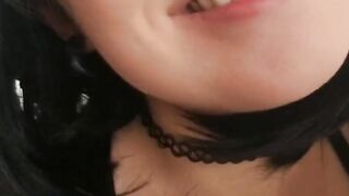 Sensual Blowjob with Erotic Eye Contact - Sexy Brunette Babe Sucks & Swallows