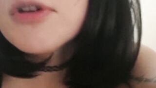 Sensual Blowjob with Erotic Eye Contact - Sexy Brunette Babe Sucks & Swallows