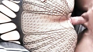 Brunette Babe In Body Stockings - Intense Hardcore Fuck With Big Dick And Creampie